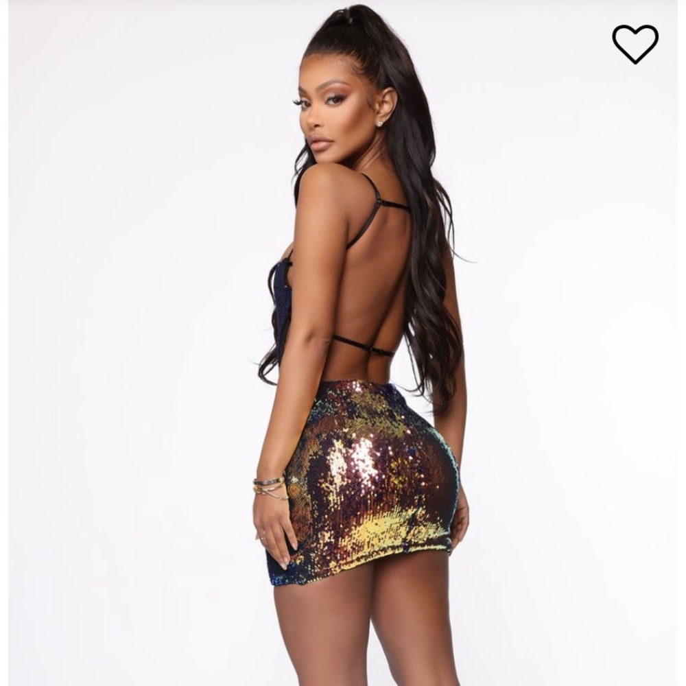 Fashion Nova Multi color sequence mini dress
